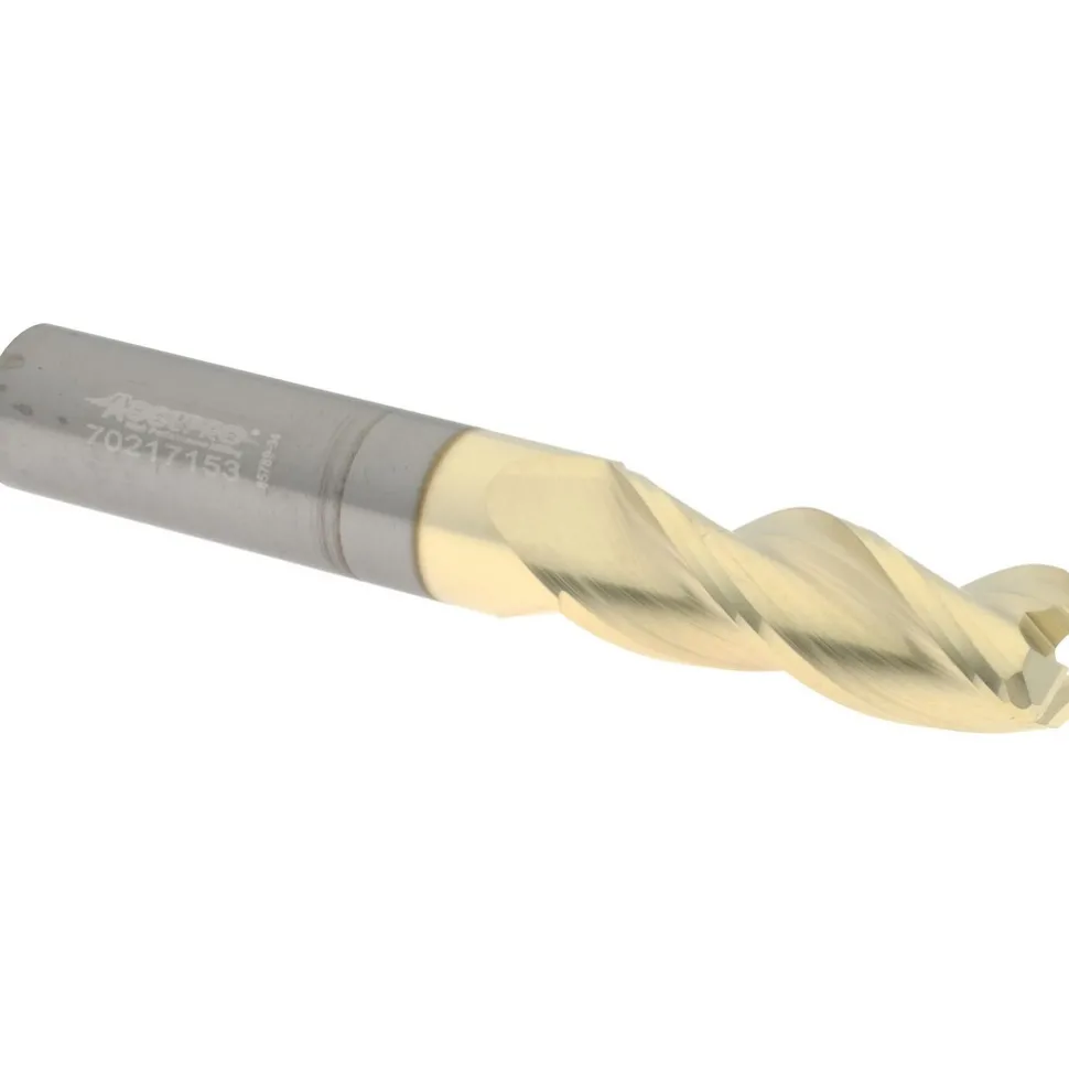 Corner Radius End Mill: 3/8" Dia, 1" LOC, 0.0600" Corner Radius, 3 Flute, Solid Carbide
