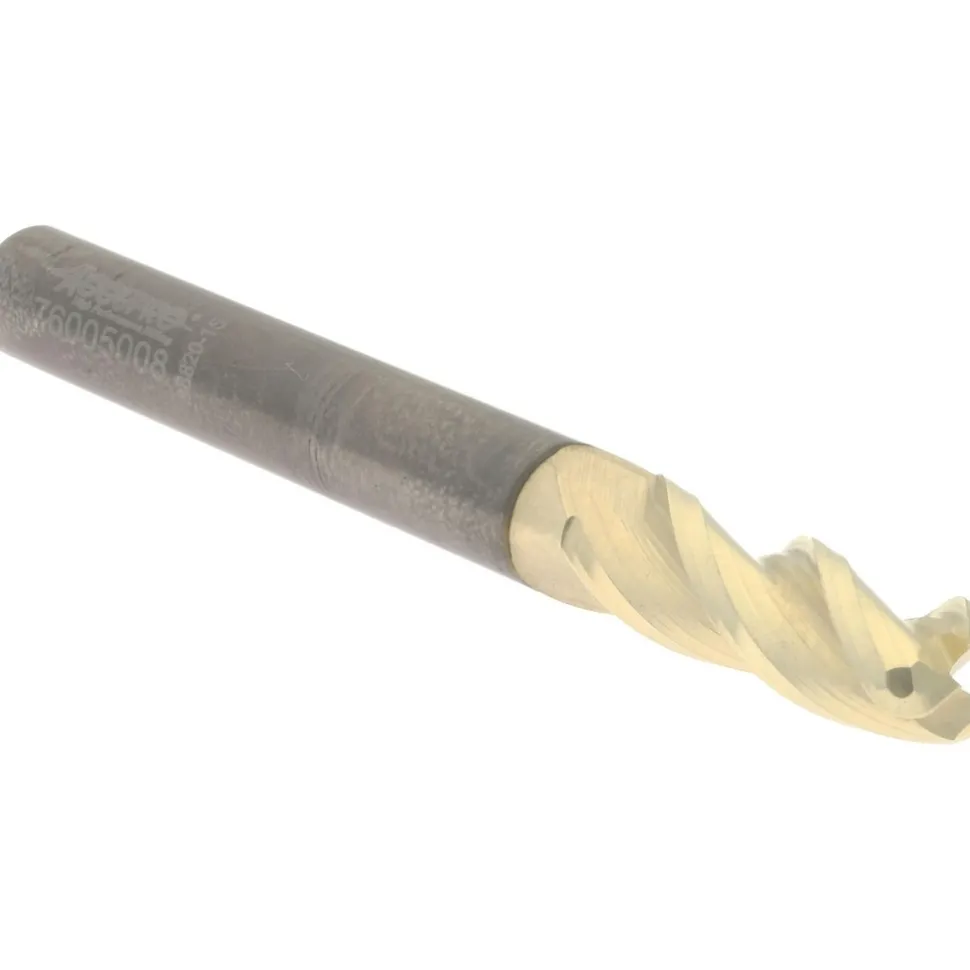Corner Radius End Mill: 1/4" Dia, 3/4" LOC, 0.0600" Corner Radius, 3 Flute, Solid Carbide