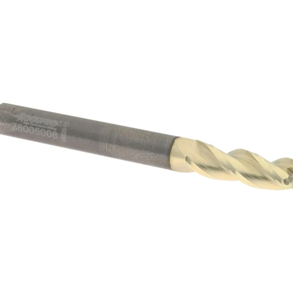 Corner Radius End Mill: 1/4" Dia, 3/4" LOC, 0.0600" Corner Radius, 3 Flute, Solid Carbide