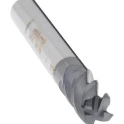Corner Radius End Mill: 1/4" Dia, 3/8" LOC, 0.0300" Corner Radius, 4 Flute, Solid Carbide