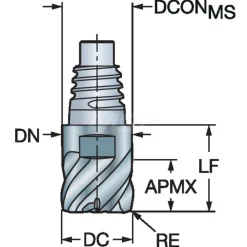 Corner Radius End Mill Head: 1/2