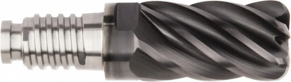 Corner Radius End Mill Head: 1" Dia, 6 Flutes