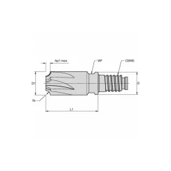 Corner Radius End Mill Head: 4 Flutes
