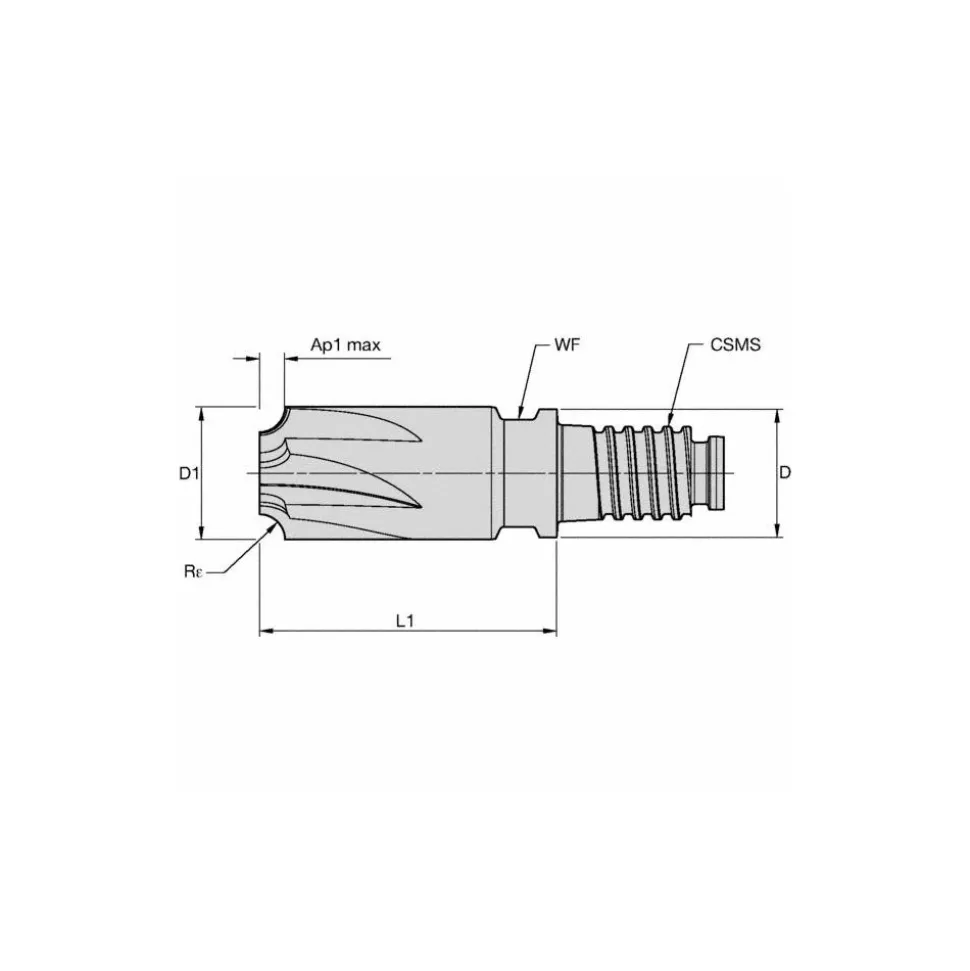 Corner Radius End Mill Head: 4 Flutes