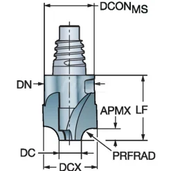 Corner Rounding End Mill: 4.78 mm Radius, 0.6250" Dia, 4 Flutes, Solid Carbide