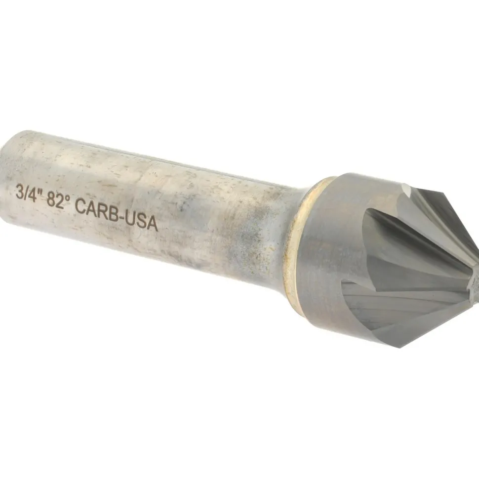 Countersink: 3/4" Head Dia, 82.00 deg Included Angle, 6 Flute, Solid Carbide, Right Hand Cut