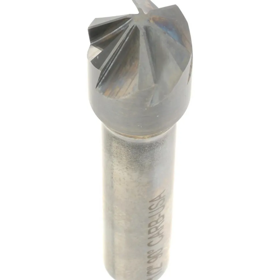 Countersink: 1/2" Head Dia, 90.00 deg Included Angle, 6 Flute, Solid Carbide, Right Hand Cut