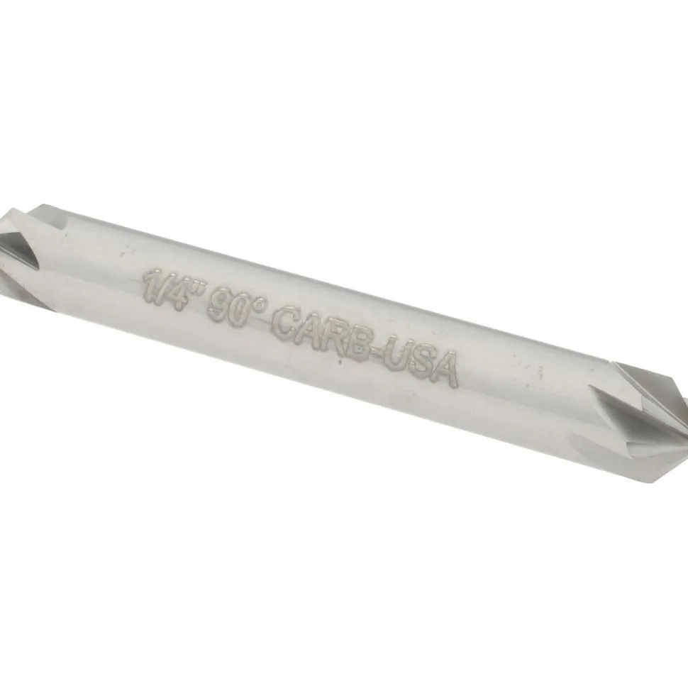 Countersink: 1/4" Head Dia, 90.00 deg Included Angle, 6 Flute, Solid Carbide, Right Hand Cut