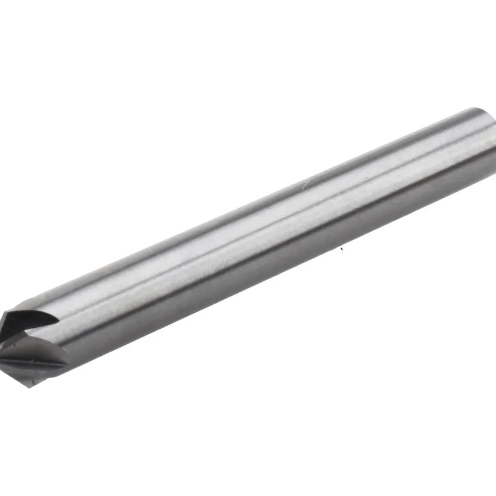 Countersink: 1/4" Head Dia, 100.00 deg Included Angle, 6 Flute, Solid Carbide, Right Hand Cut