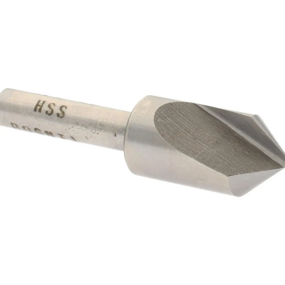 Countersink: 1/2" Head Dia, 82.00 deg Included Angle, 1 Flute, High-Speed Steel, Right Hand Cut