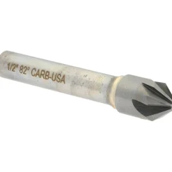 Countersink: 1/2" Head Dia, 82.00 deg Included Angle, 6 Flute, Solid Carbide, Right Hand Cut