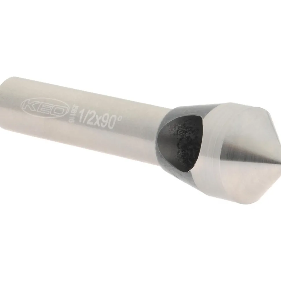 Countersink: 1/2" Head Dia, 90.00 deg Included Angle, 0 Flute, Cobalt Steel, Right Hand Cut