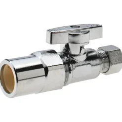 CPVC 1/2 Inlet, 125 Max psi, Chrome Finish, Brass Water Supply Stop Valve