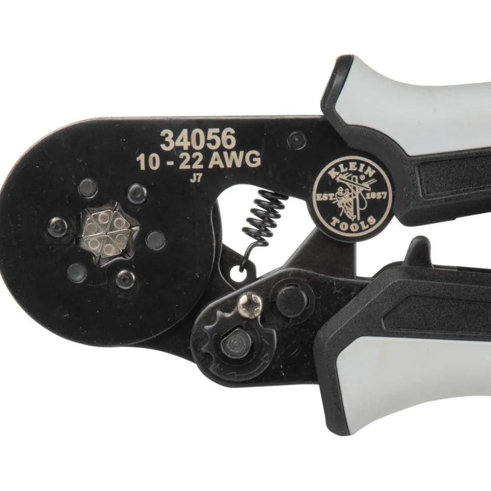 Crimpers: Handle Style: Dual Material; Type: Ratcheting Crimper; Crimper Type: Ferrule; Maximum Wire Gauge: 22