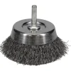 Cup Brush: 2-3/4" Dia, 0.0118" Wire Dia, Steel, Crimped