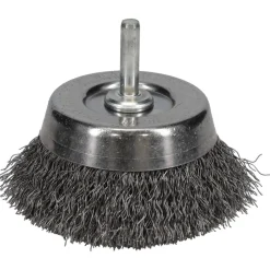 Cup Brush: 2-3/4" Dia, 0.0118" Wire Dia, Steel, Crimped