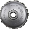 Cup Brush: 4" Dia, 0.023" Wire Dia, Steel, Knotted