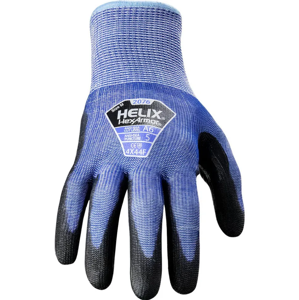 Cut, Puncture & Abrasion-Resistant Gloves: HexArmor® 2076, Cut A6, Puncture 5, Abrasion 5, 13 ga, Size Large, 10-1/4" Long