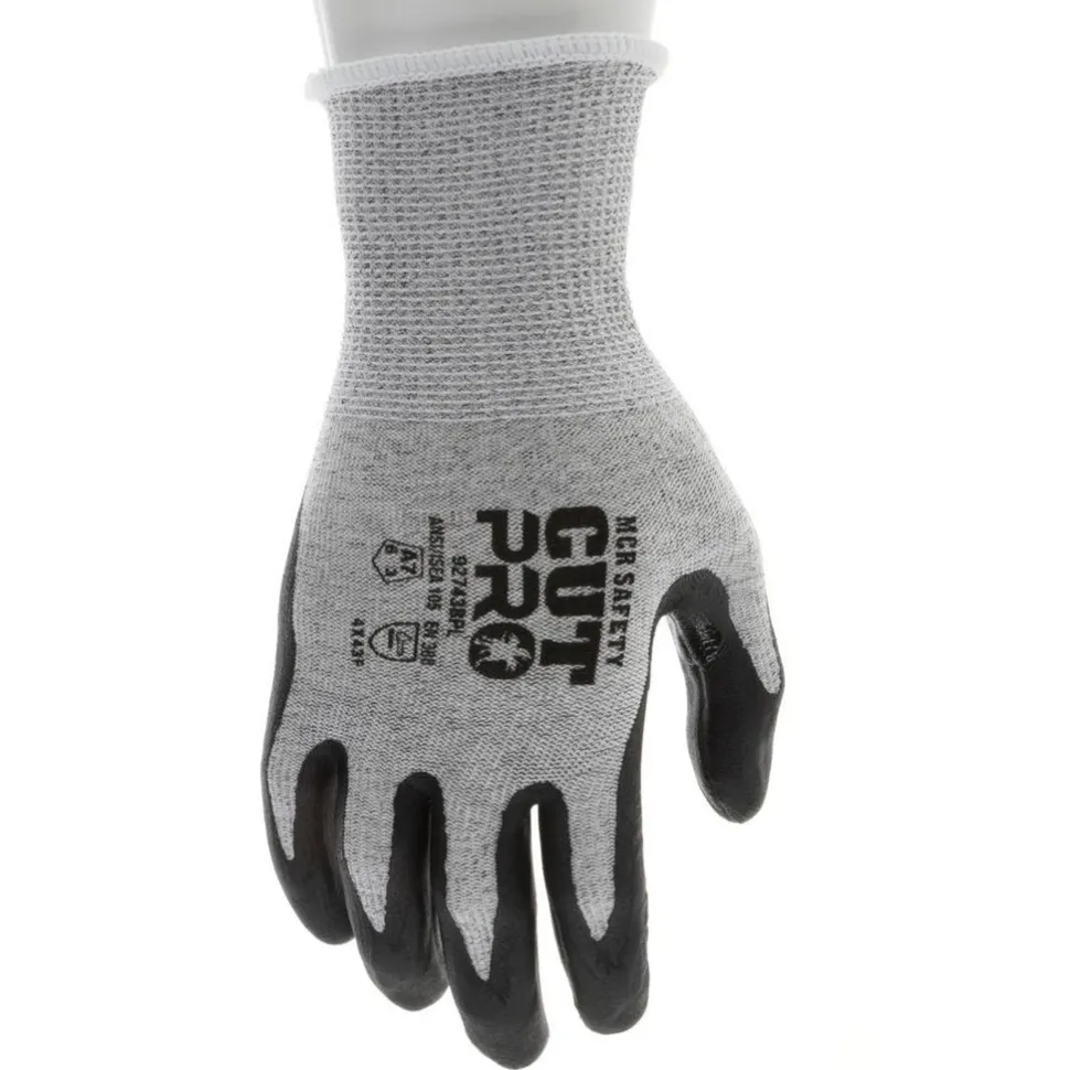 Cut, Puncture & Abrasion-Resistant Gloves: Cut Pro 92743BP, Cut A7, Puncture 3, Abrasion 6, 13 ga, Size Large