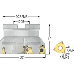 3" Cut Dia, 1" Arbor Hole Dia, 0.295" Max Depth, Indexable Square-Shoulder Face Mill