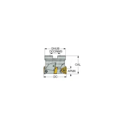 3" Cut Dia, 1" Arbor Hole Dia, 0.512" Max Depth, Indexable Square-Shoulder Face Mill