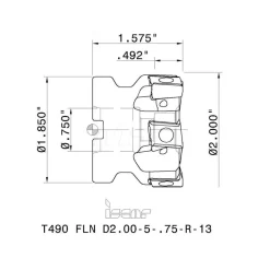 2" Cut Dia, 3/4" Arbor Hole Dia, 0.492" Max Depth, Indexable Square-Shoulder Face Mill