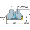 2-1/2" Cut Dia, 3/4" Arbor Hole Dia, 11mm Max Depth, Indexable Square-Shoulder Face Mill