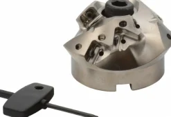 3.126" Cut Dia, 1" Arbor Hole, 0.866" Max Depth of Cut, 45° Indexable Chamfer & Angle Face Mill