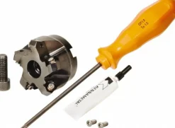 2" Cut Dia, 3/4" Arbor Hole, 3.23mm Max Depth of Cut, 45° Indexable Chamfer & Angle Face Mill