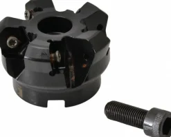 2" Cut Dia, 3/4" Arbor Hole, 4.51mm Max Depth of Cut, 45° Indexable Chamfer & Angle Face Mill