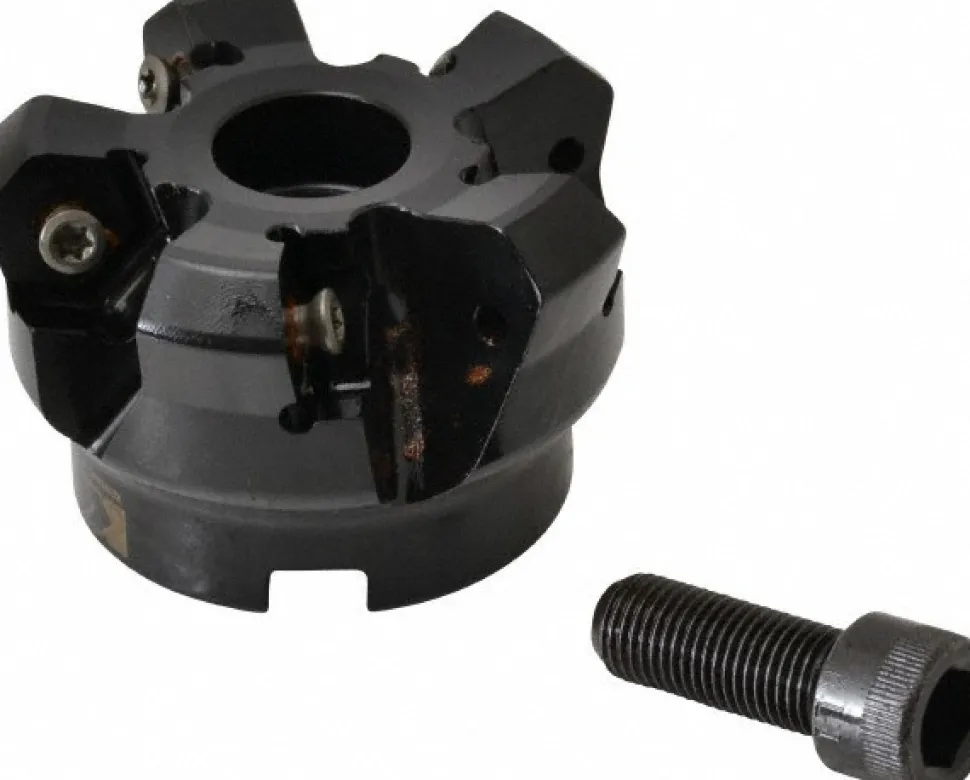 2" Cut Dia, 3/4" Arbor Hole, 4.51mm Max Depth of Cut, 45° Indexable Chamfer & Angle Face Mill