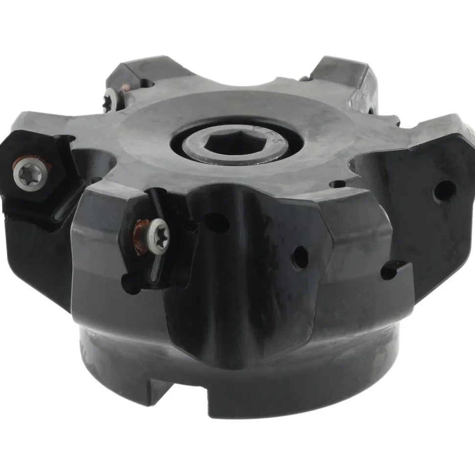 3" Cut Dia, 1" Arbor Hole, 4.51mm Max Depth of Cut, 45° Indexable Chamfer & Angle Face Mill