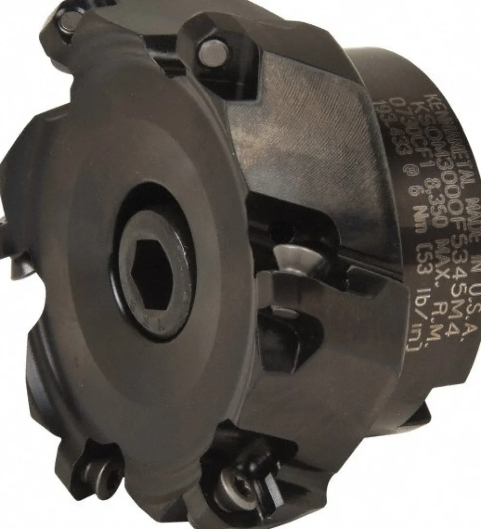 3" Cut Dia, 1" Arbor Hole, 3.5mm Max Depth of Cut, 43° Indexable Chamfer & Angle Face Mill