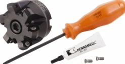2" Cut Dia, 3/4" Arbor Hole, 3.23mm Max Depth of Cut, 45° Indexable Chamfer & Angle Face Mill