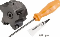3" Cut Dia, 1" Arbor Hole, 3.23mm Max Depth of Cut, 45° Indexable Chamfer & Angle Face Mill