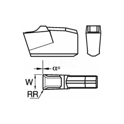 Cutoff Insert: A2030N00CM02 KC5025, Carbide, 3.00 mm Cutting Width, 0.1181" Cutting Width