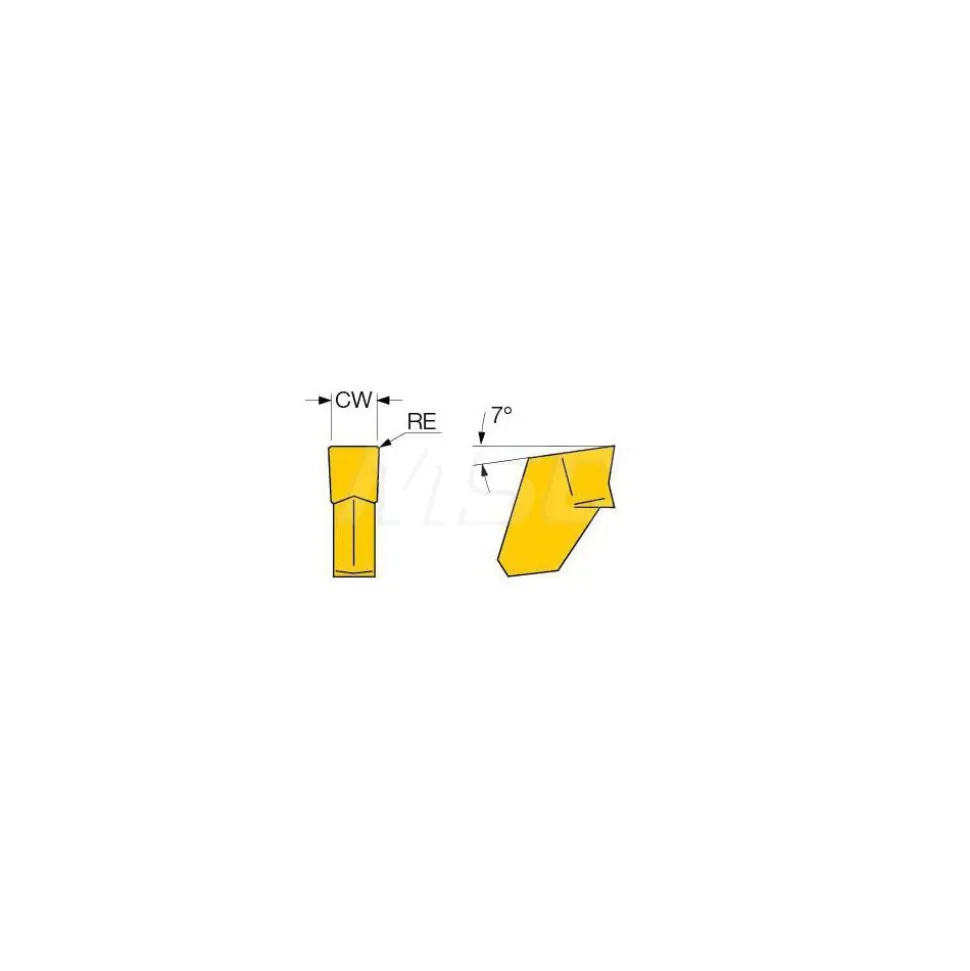 Cutoff Insert: GFN 3 IC-354, Carbide, 3.03 mm Cutting Width, 0.1193" Cutting Width