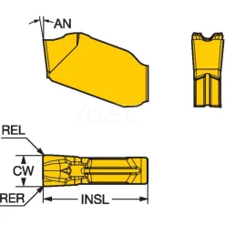 Cutoff Insert: QDNG0300-0002-CM 1125, Carbide, 3.00 mm Cutting Width, 0.1181