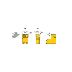 Cutoff Insert: TAGN3C IC908, Carbide, 3.05 mm Cutting Width, 0.1180" Cutting Width