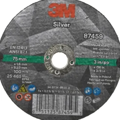 Cutoff Wheel: 3" Dia, 0.0600" Thick, 3/8" Hole, Ceramic