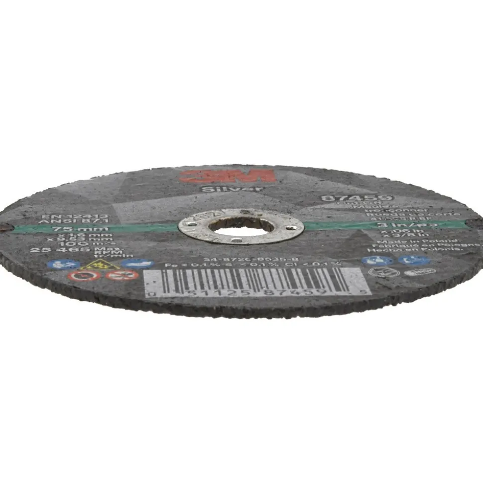 Cutoff Wheel: 3" Dia, 0.0600" Thick, 3/8" Hole, Ceramic