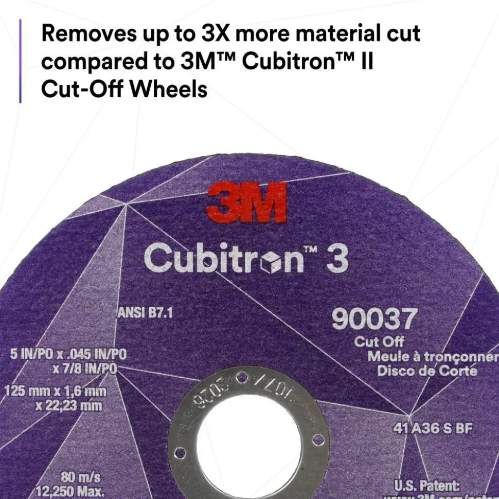 Cutoff Wheel: Type 1, 3" Dia, 0.0350" Thick, 3/8" Hole, Ceramic