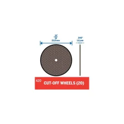 Cutoff Wheel: Type 1 (01/41), 15/16" Dia, 0.0400" Thick, 1/8" Hole, Aluminum Oxide