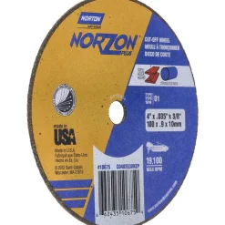 Cutoff Wheel: Type 1 (01/41), 4" Dia, 0.0350" Thick, 3/8" Hole, Ceramic Alumina
