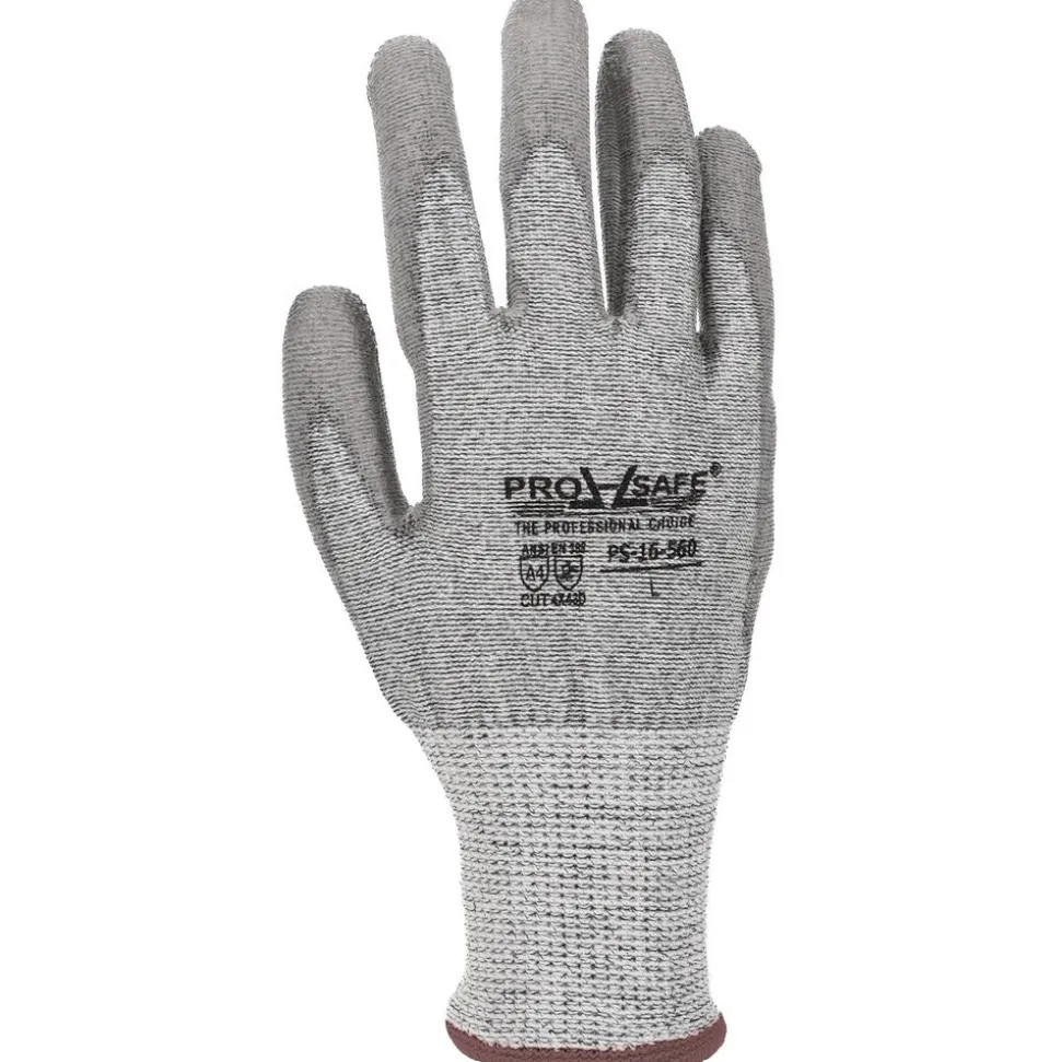 Cut-Resistant Gloves: PRO-SAFE G-Tek PolyKor, Cut A4, 13 ga, Size Large