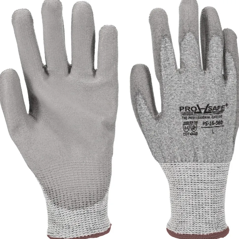 Cut-Resistant Gloves: PRO-SAFE G-Tek PolyKor, Cut A4, 13 ga, Size Large