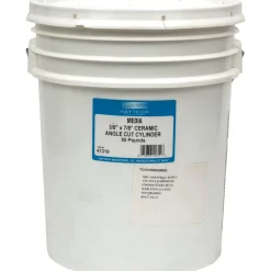 Cylinder Tumbling Media: Ceramic Carrier, Aluminum Oxide Abrasive, 3/8" Long, 7/8" High