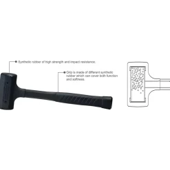 Dead Blow Hammers: Head Weight (oz.): 27.00; Head Weight Range: 1 to 2.9 Lb; Head Material: Rubber; Overall Length Range: 9.0000 to 13.9000 in