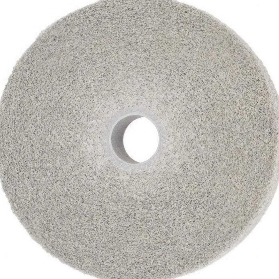 Deburring Wheel: 6" Dia, 1" Face Width, 1" Hole, 8 Density, Aluminum Oxide