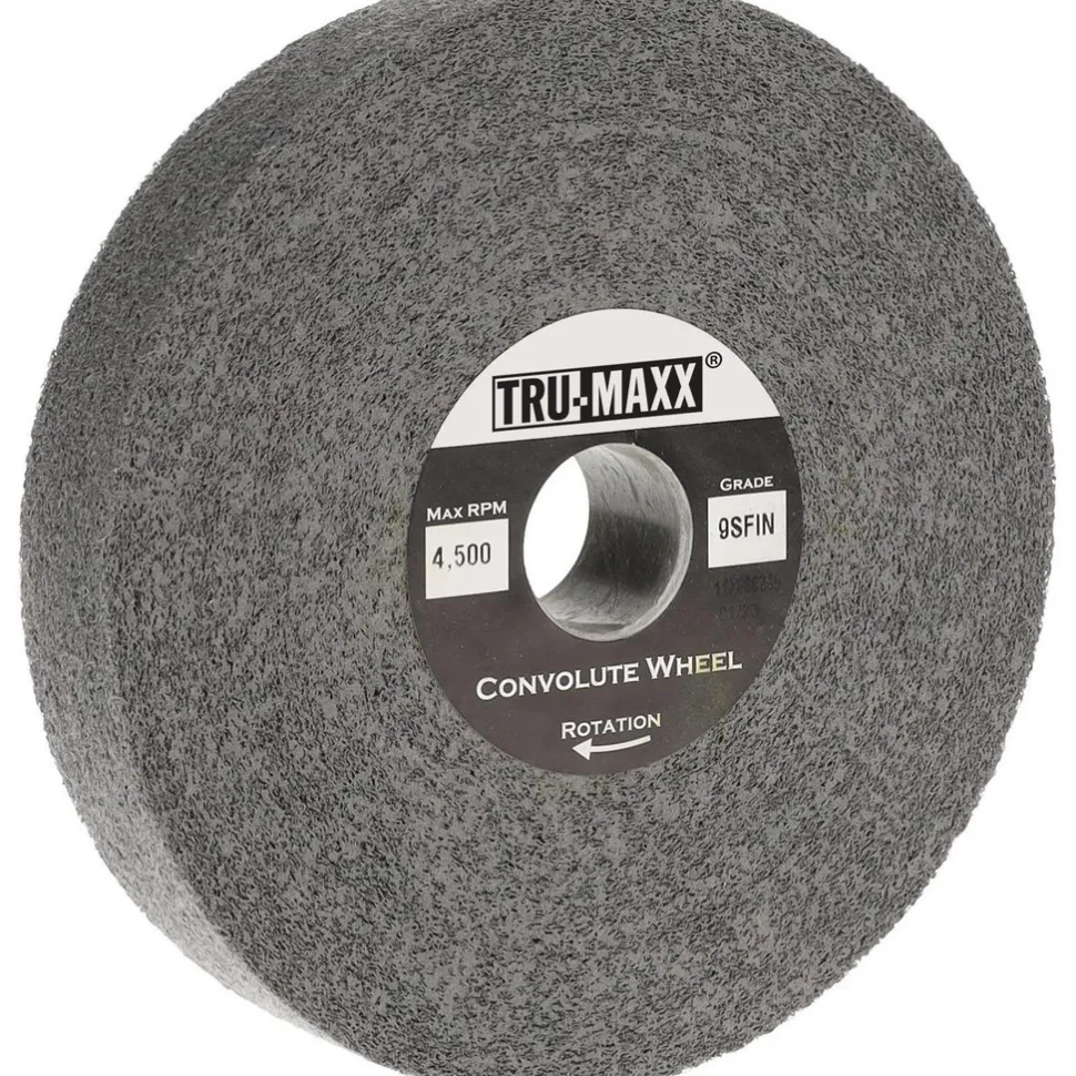 Deburring Wheel: 6" Dia, 1" Face Width, 1" Hole, 9 Density, Silicon Carbide
